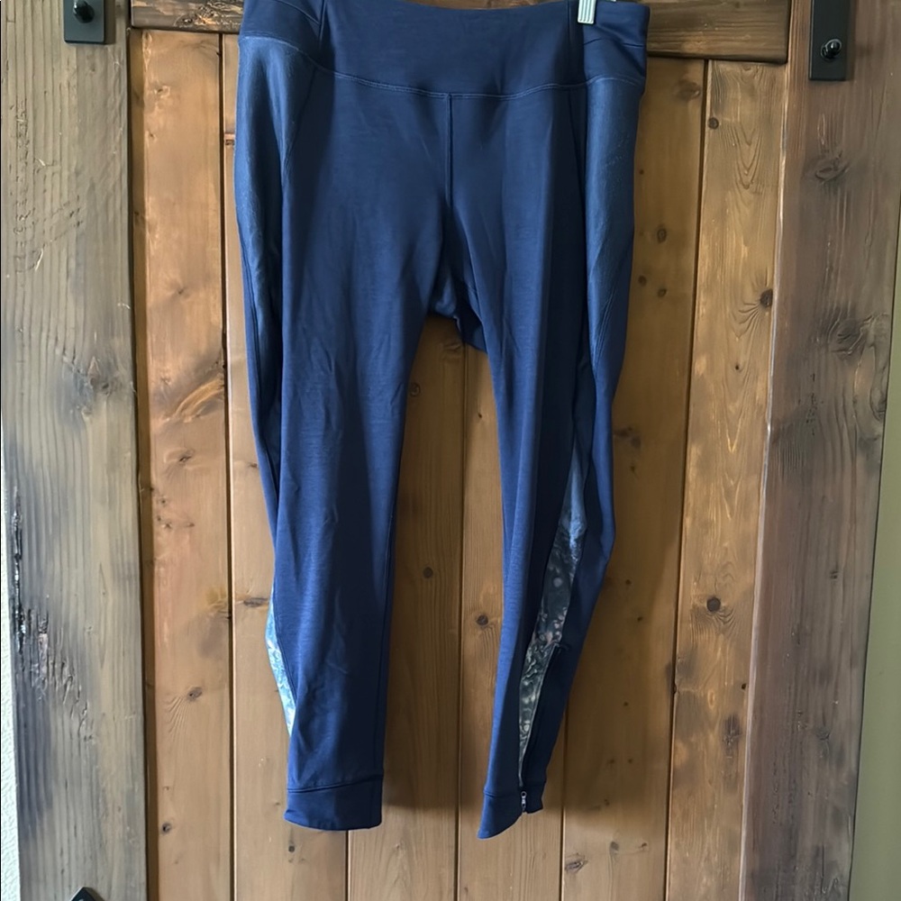 Calia Navy Leggings w/zip ankle